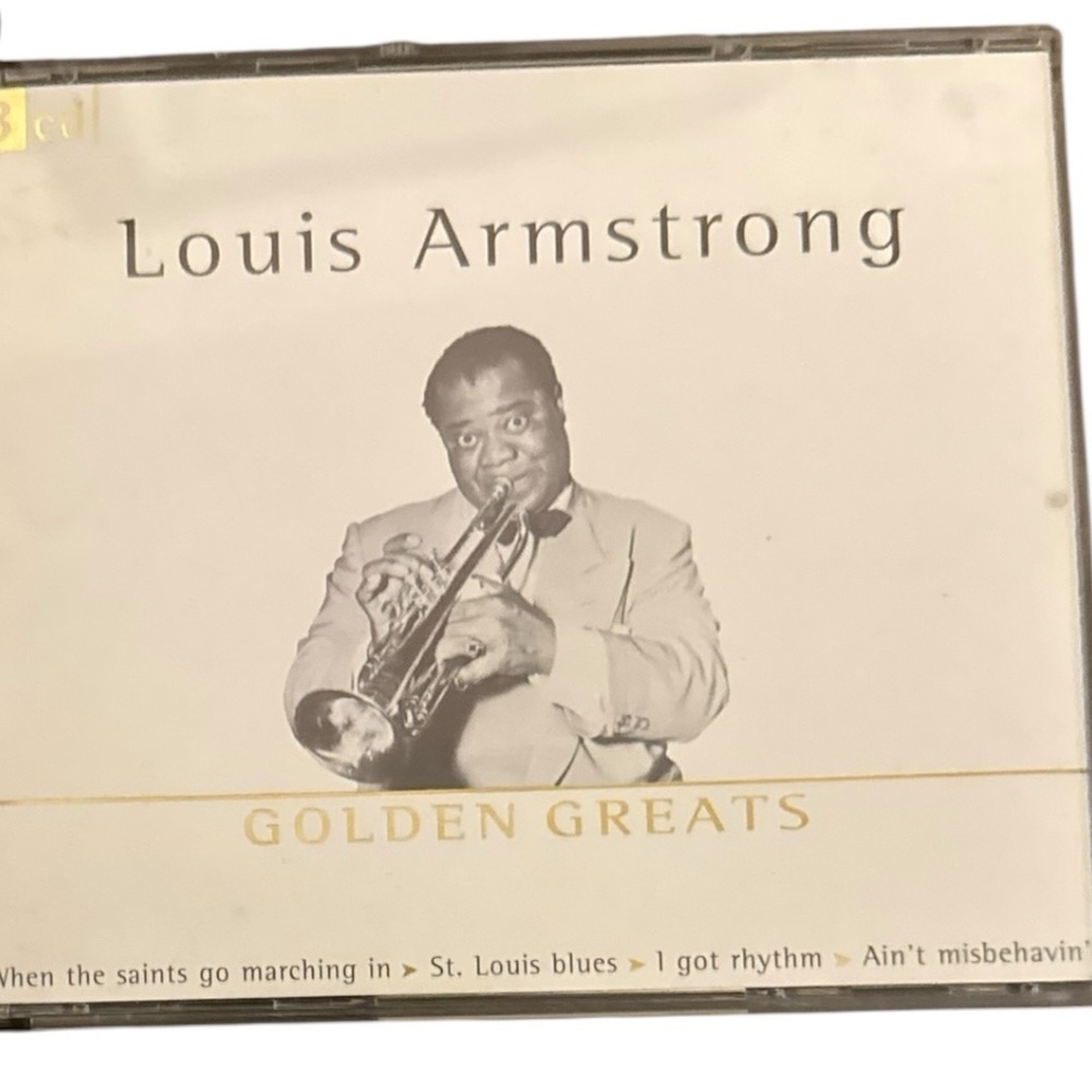 LOUIS ARMSTRONG Golden Greats CD SET - 3 discs jazz music - Black and White case - Picture 2 of 8